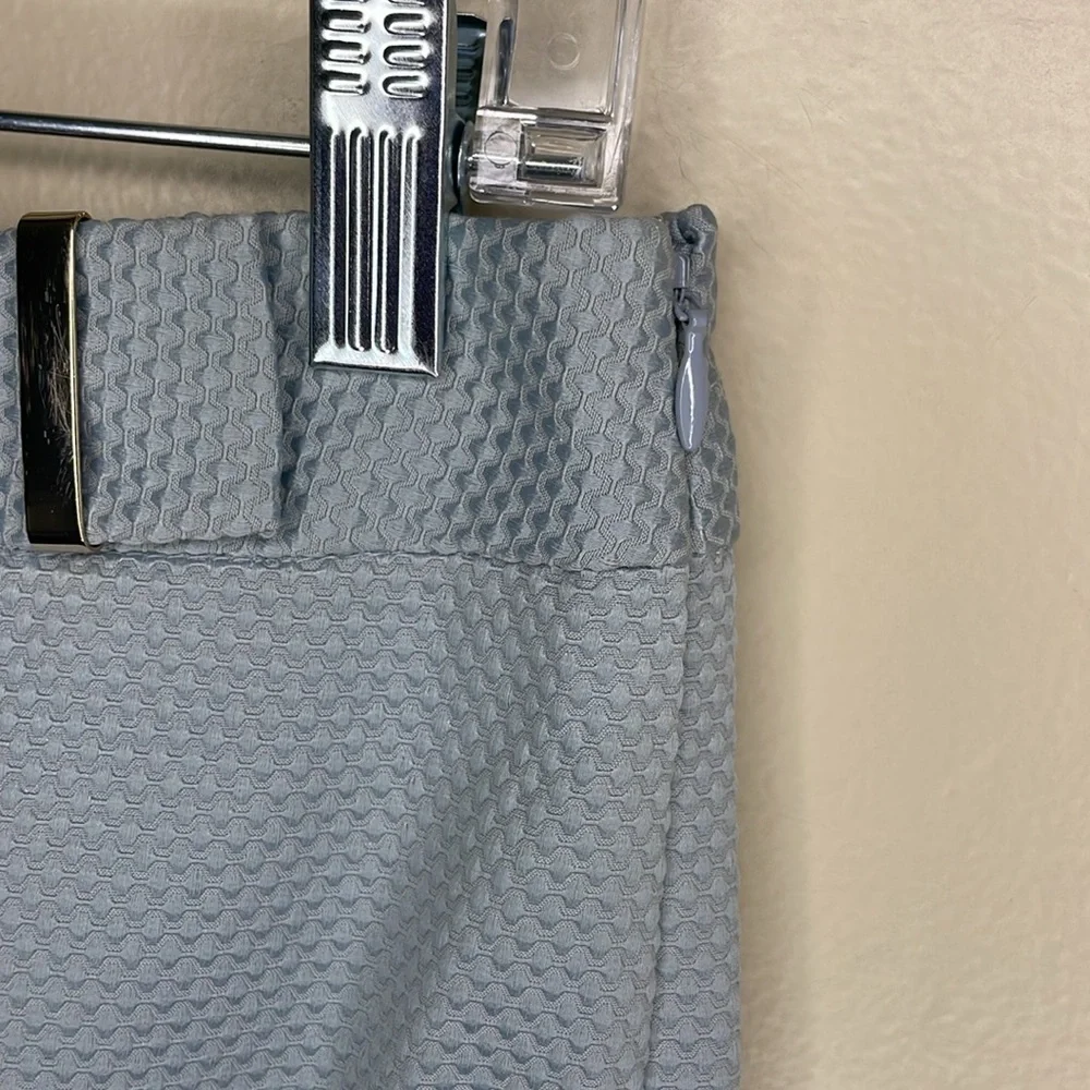 THE LIMITED Pencil Skirt Blue Swiss Dot Silver Metal Detail Corporate Career 4